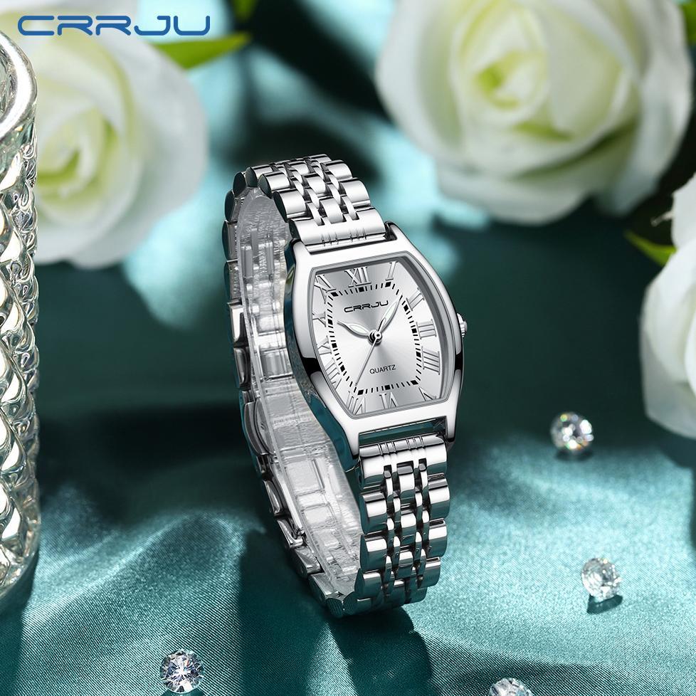 CRRJU Jam Tangan Wanita Elegan Terbaru 2023 Anti Air Rantai Kado Buat Pacar Cewek 5013