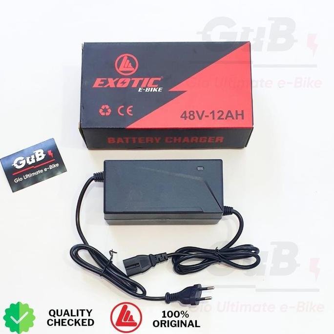 Siap Kirim Charger Sepeda Listrik Exotic 48V 12Ah Original / Cas Exotic Ebike 48V 12Ah Original