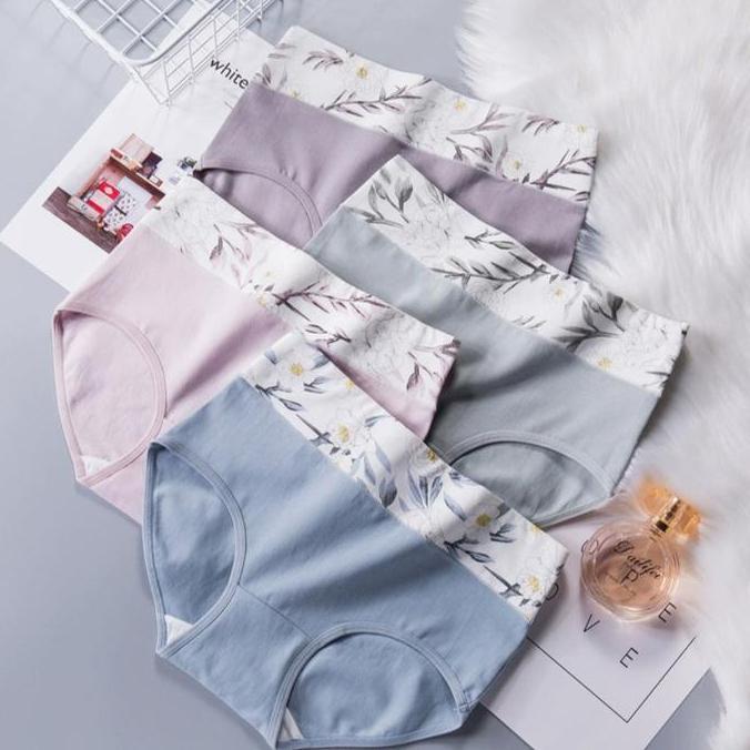Cd92 Celana Dalam Wanita Premium Katun Lembut Flower And Leaf  Small Until Big Size Women Cotton Und
