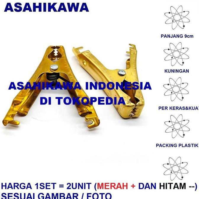 Asahikawa Jepitan Aki Jepitan Buaya Jepitan Accu Asli Kuningan