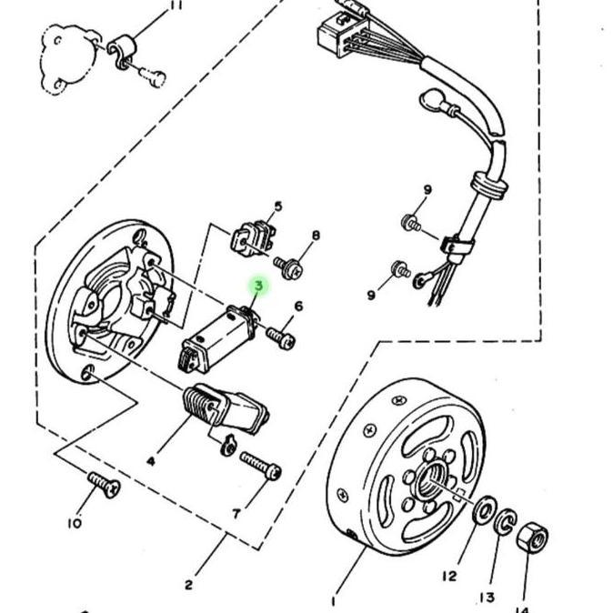 SPUL JALAN,SPOOL CDI PENGISIAN RX KING,RXS,RXZ, YT115 ORI 1MF-85520-V0