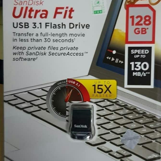 BEBAS ONGKIR - Sandisk Ultra Fit Usb 3.1 Flashdisk 128gb cz430 / usb 128g sandisk