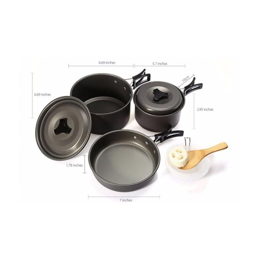 Panci Set Camping Q2 8303 Alumunium Panci Kuah Fry Pan