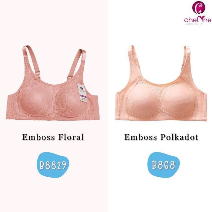 Chelyne Bh Kemben B8829 / B868 Bahan Spandex Emboss Full Cup Bra Polos - Big Size Bra 38/44 Cup C - 
