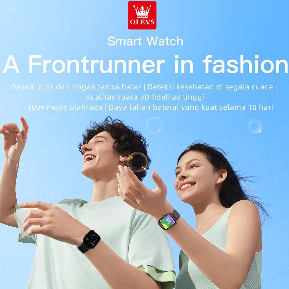 BESTPROMO OLEVS Smartwatch Pria Wanita Original Anti Air Smartwatch Multifungsi Bluetooth Watch