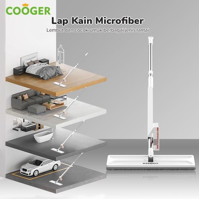 Cleanbit- Cooger Pel Lantai Otomatis Pel Tarik Peras Alat Pel Lantai Super Mop