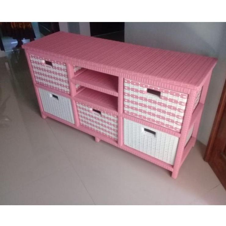 Lemari Tv Rotan Sintetis Laci 5