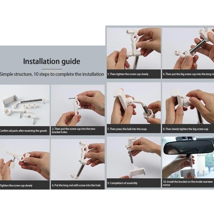 Holder HP Mobil di Kaca Spion Kursi Dudukan Jok Stand Handphone HDJH