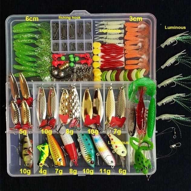 75Pcs Set Umpan Pancing Fishing Tackle Box Soft Plastic Lure Umpan Campur Set Aksesoris Umpan Pancin