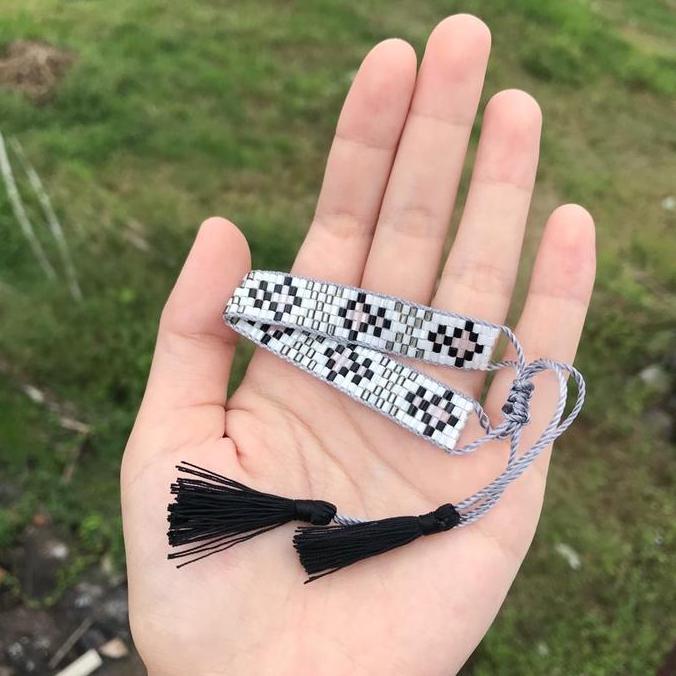 Handbyt- Gelang Etnik5 Row Bead Loom Bracelet - Gelang Tali Handmade Persahabatan