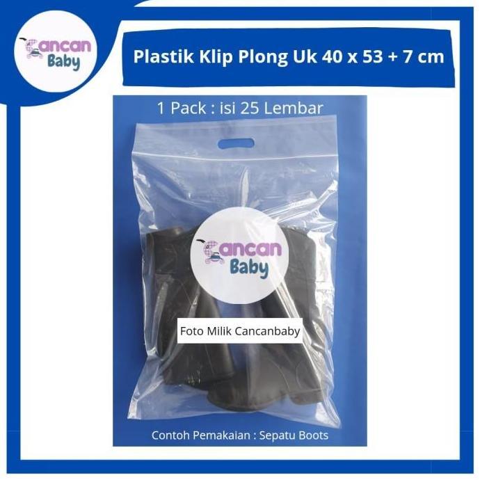 Plastik Klip Plong 40x53+7 cm Ziplock Bening Jumbo Besar Baju Sepatu Tebal 0.5