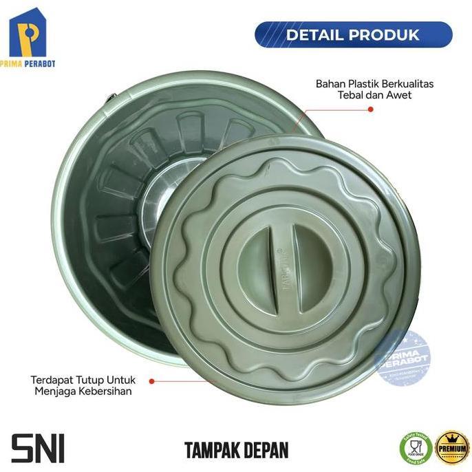 Ready  Ember Plastik 20 Liter Tutup Hijau Ember Serbaguna Tabitha