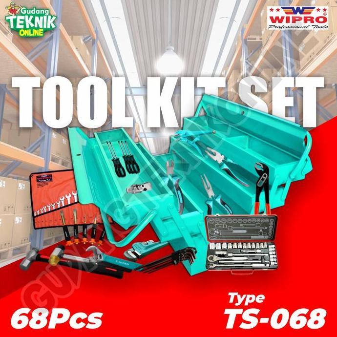 BAJANTEKNO Tool Kit Kunci Set 68pcs WIPRO TS-068 / Tool Kit Sock Sok Set Box WIPRO TS068- TOOL KIT S