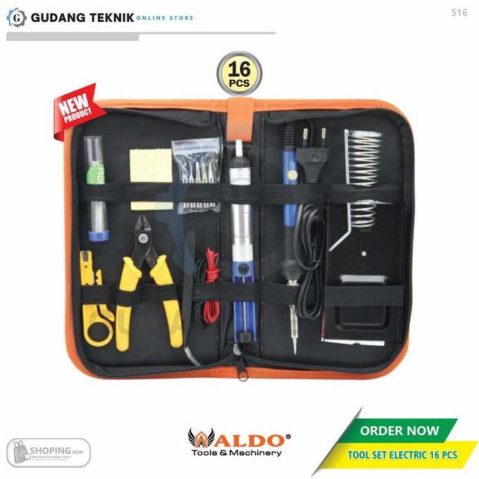 GRASSSTEKNO Tool Kit Set 16 PCS ALDO 516 / Electric Tool Set ALDO 516 - Kunci Set