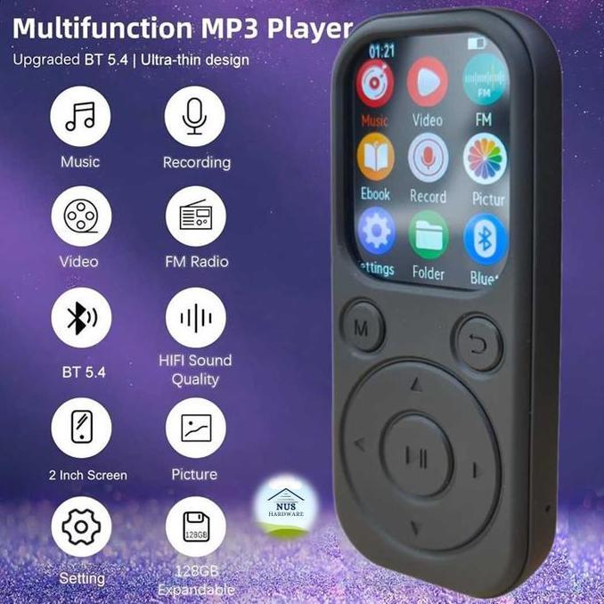 OTOMAX Yoidesu MP3 Digital Audio Player HiFi Bluetooth MP4 2 Inch 210mAh SD-09 dengan Kualitas Suara
