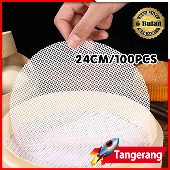 KAULANO 10pcs Alas Kukusan Silikon / Alas Kukusan Anti Lengket /Alas Kukusan Kue Basah 20/22/24cm