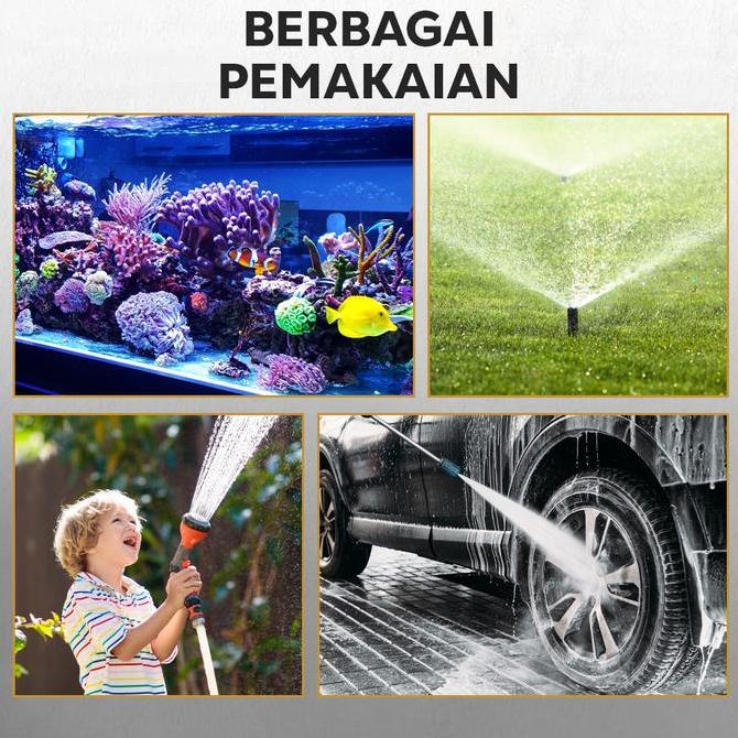 Ready  Shell Paket Lengkap Pompa Air DC 12V Selang OUT Quick Release - Alat Cuci Motor Mobil High Pr