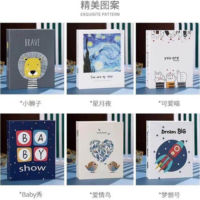 Buku Album 4R 100 Slot Photo Album Keluarga Album Murah Motif Kartun