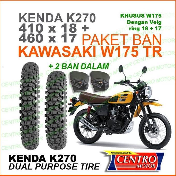 Terlaris Ban Kawasaki W175 Tr.Kenda K270 Ring 18+17 Ban Dual Purpose+2Ban Dalam