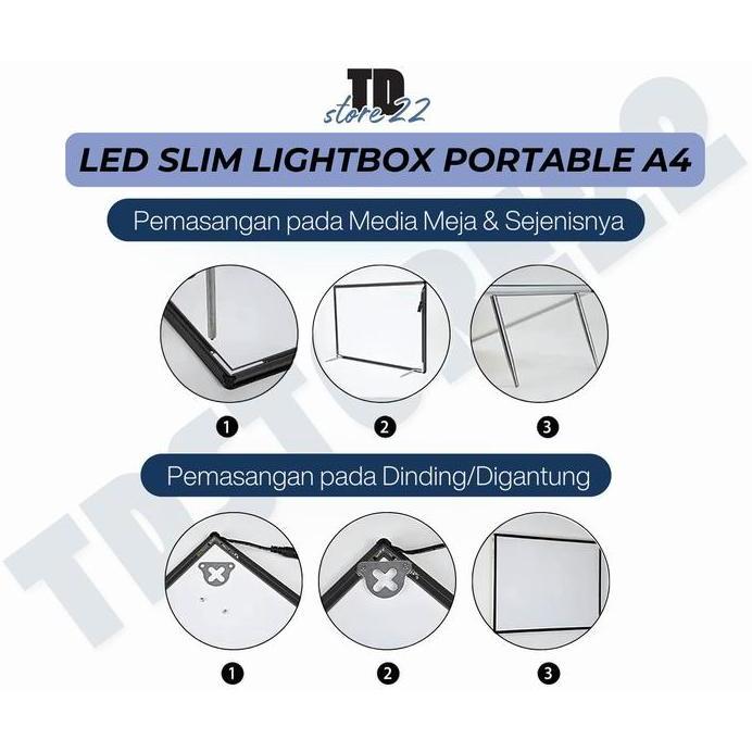 Slim Light Box LED A4 - Lampu Display Frame Poster Neon Box LED untuk Iklan Elegan Lampu Iklan Neon 