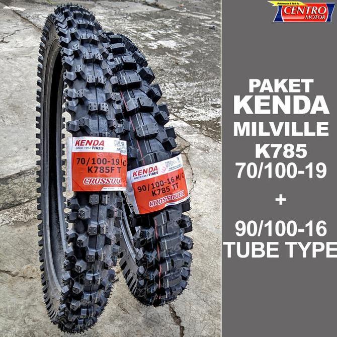 Terlaris Kenda Milville Ii Ring 19+16 (Paket Isi 2Pc Ban Cross Kenda K785),Cocok Untuk Klx150,Trial 