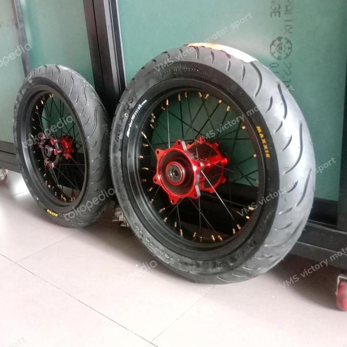 Terlaris Velg Supermoto Crf Klx Wr 155  Motorcycleplus Ban Maxxis 120/70 140/70 Velg Sprint Xd