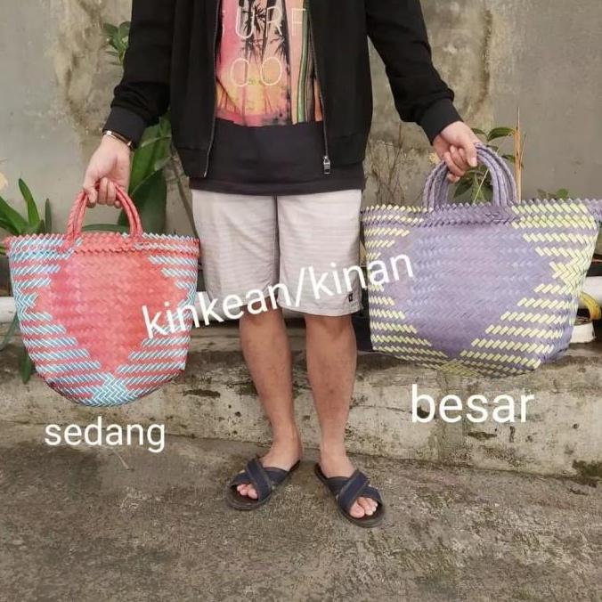 Tas Anyaman Plastik / Tas Serbaguna / Tas Keranjang Belanja (SEDANG)