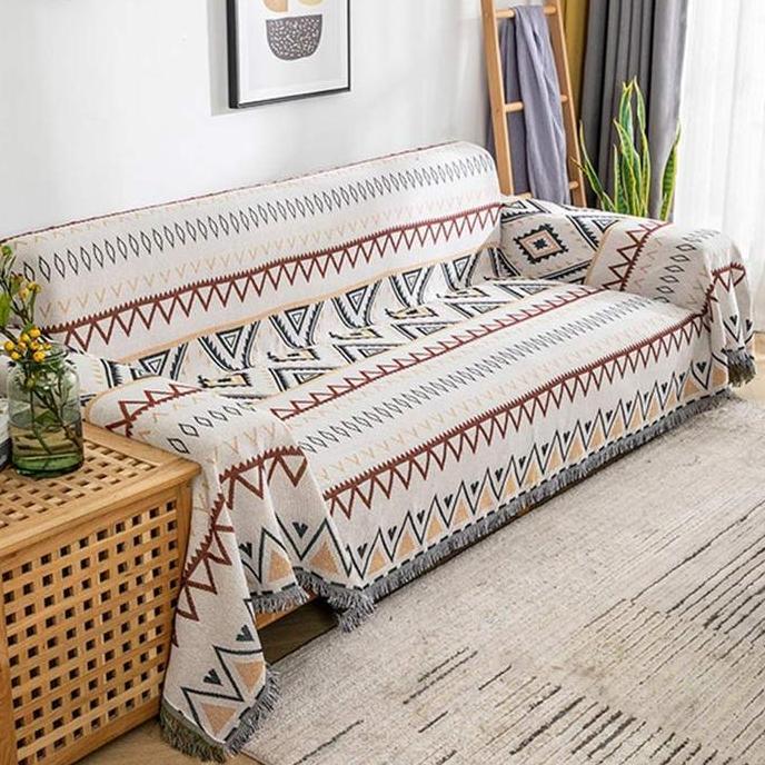 Bohemian Cover Sofa Sarung Sofa Selimut Vintage Nordic  Dekorasi Kain
