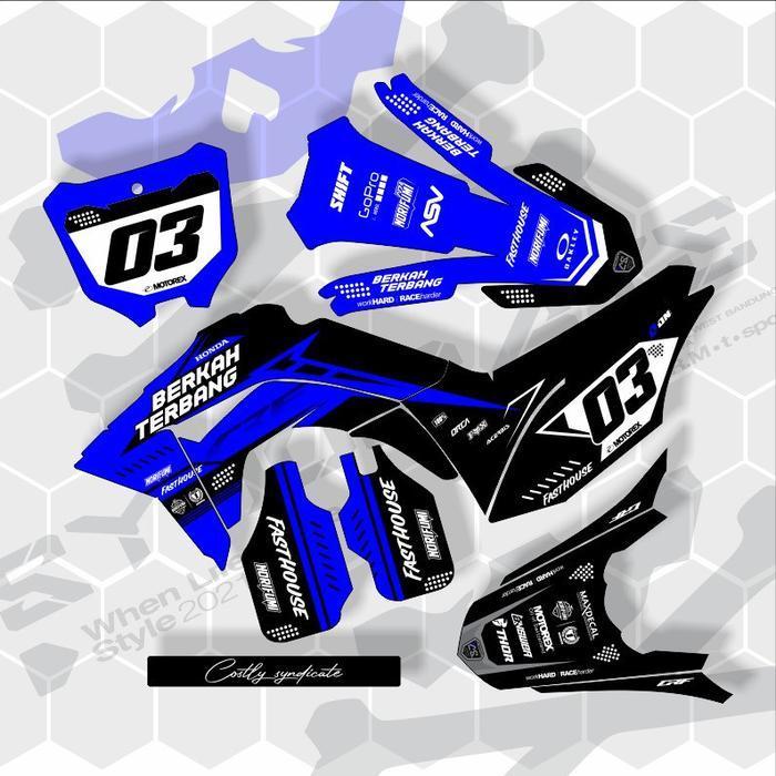Decal/Stiker  Crf150L /Dtracker-Klx Bf-Klx Gordon-Wr155 Dll Full Body(Bisa Ganti Warna+Nama+No) Orig