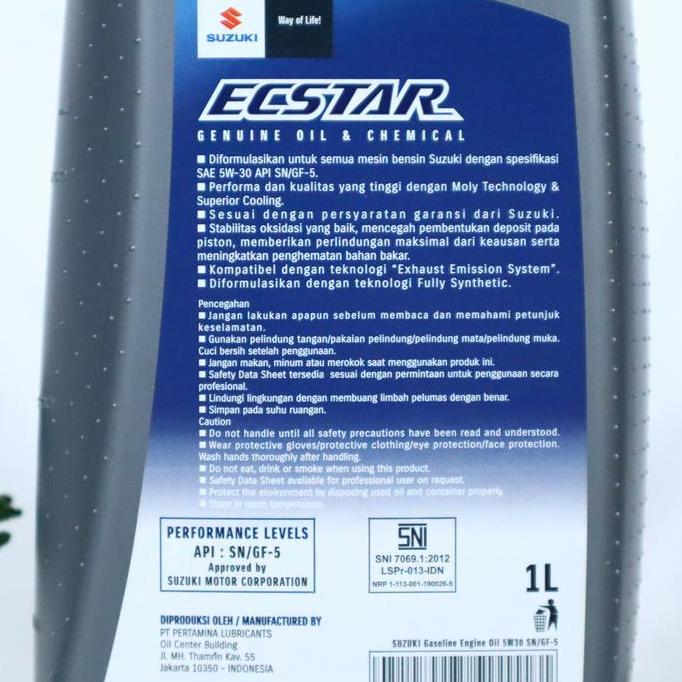 Olinol- Oli Sgo 5W-30 Api Sn/Gf-5 Full Synthetic Suzuki 1L - Oli Mobil Suzuki