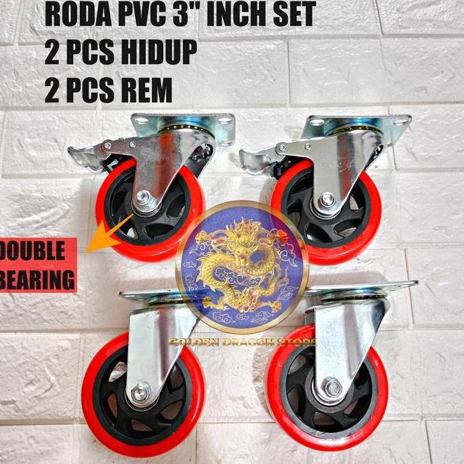 1 SET Roda 3" inch / Roda 3" inch 2 HIDUP, 2 REM RESTOCK