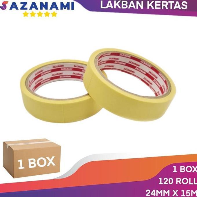Bagus- Promo 1 Box Masking Tape 1" Inch X 15M Sazanami Isolasi Lakban Kertas