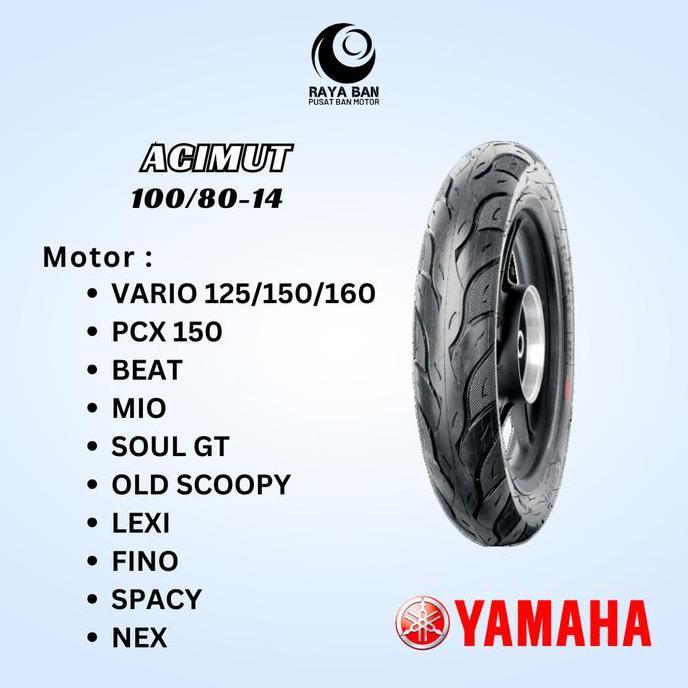 Terlaris Ban Motor Yamaha (Cst) Acimut 100/80-14 Tl