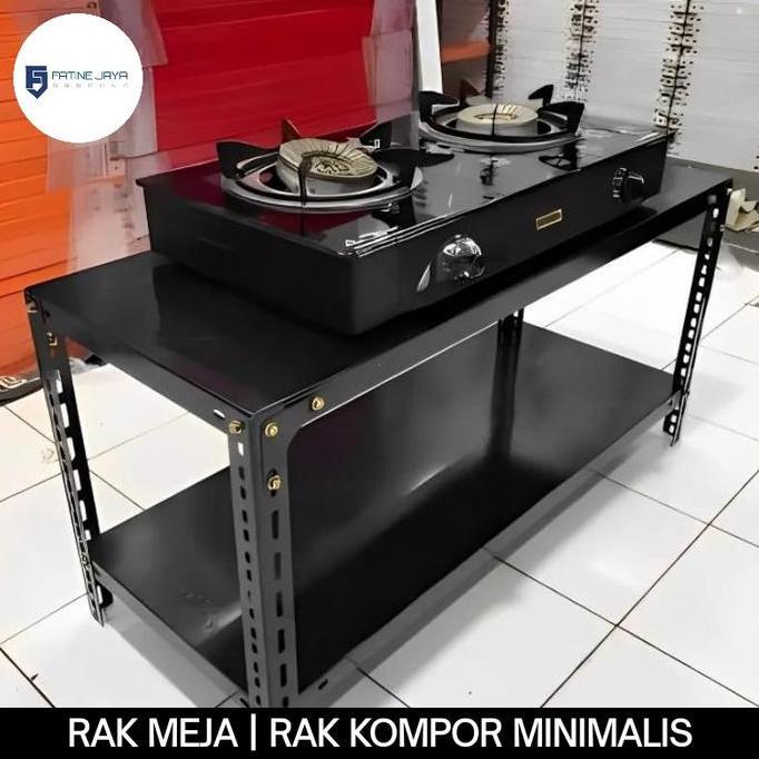 TERBARU - RAK BESI/MEJA SIKU LUBANG 2 SUSUN