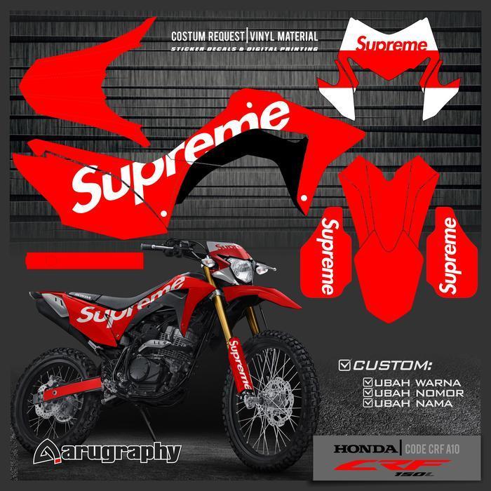 Decal Crf 150 L / Sticker Decals Crf Supreme / Stiker Decal Crf A10 Original Dan Terpercaya