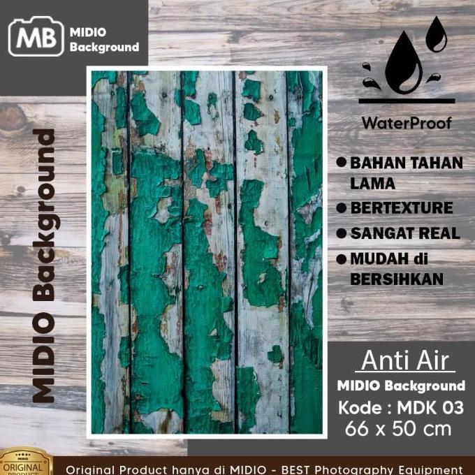 Background Foto Studio 3D Waterproof Midio Motif Kayu 3D Ukuran 66x50