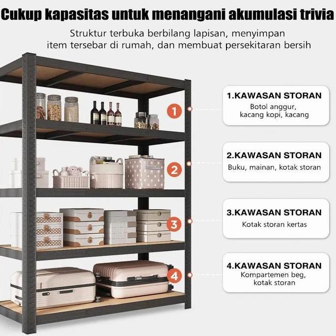 BEBAS ONGKIR - CZ- Rak besi siku 5 susun Rak gudang Rak Besi Susun Serbaguna rak gantung rak obat ob