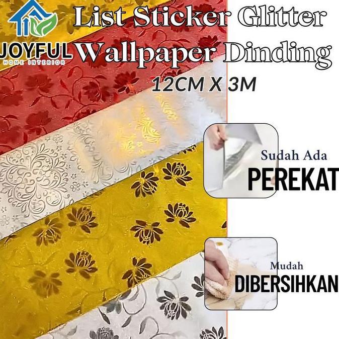 Sandalan - kseller Wallpaper List Sticker Dinding / List Dinding 3 Meter (5 ROLL) High Quality