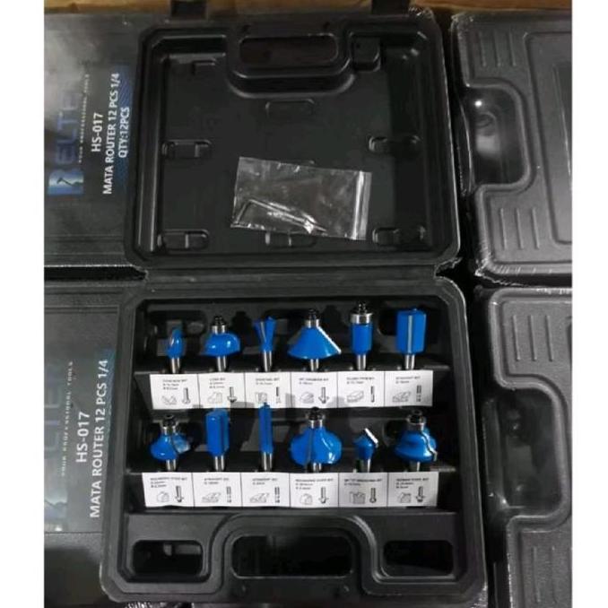@#@#@#] BELTER Mata Profil Set 12pcs Trimmer Router Bits Set 1/4 Kayu Router 6.35mm