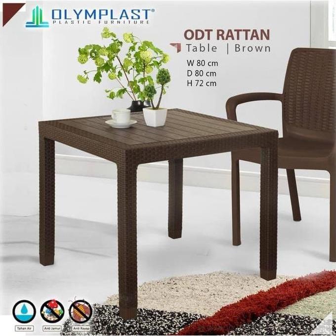 Meja Makan Plastik Olymplast ODT Rattan