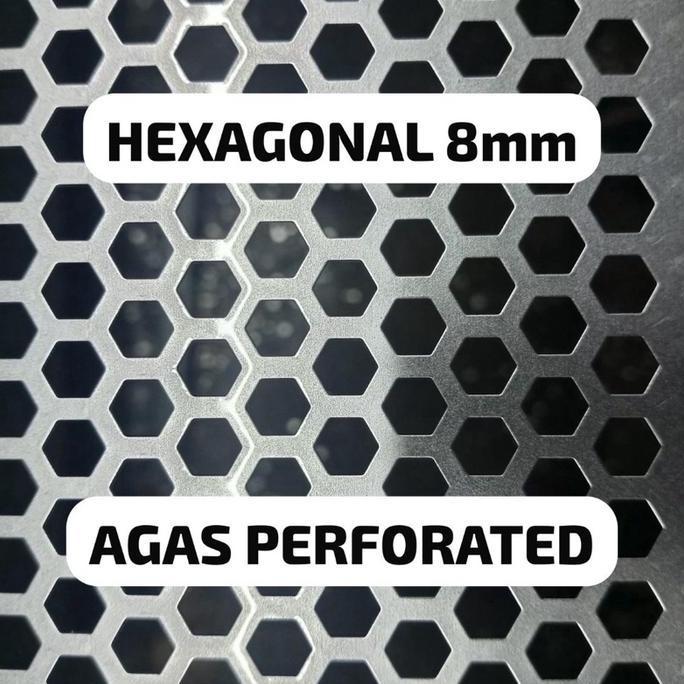 PROMO - Plat Lubang Besi Perforated Hexagonal 8mm