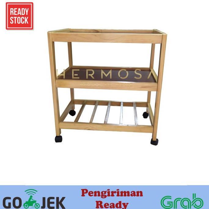 NEW - Meja rak dorong tv 3 susun/ Rak Serbaguna 3 Susun