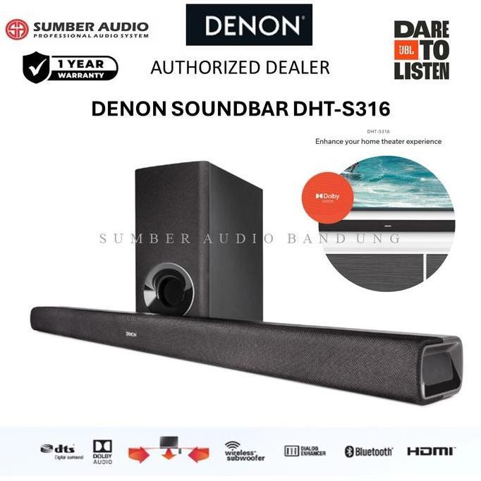 Denon DHTS 316 DHTS316 316 Home theatre soundbar TV  Bluetoot  Speaker wireless Wireless Subwoofer
