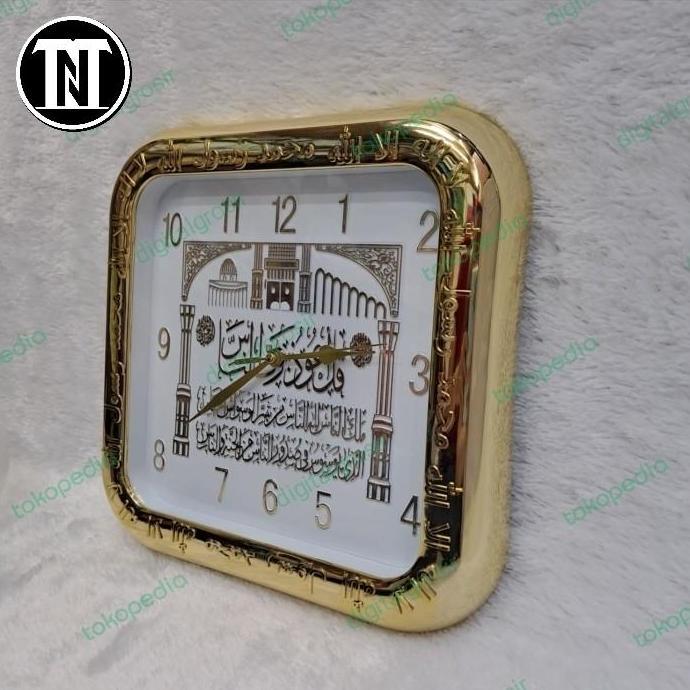 Promo Jam Dinding Kaligrafi Arab Kotak Mesin Sweep 8572 Cod
