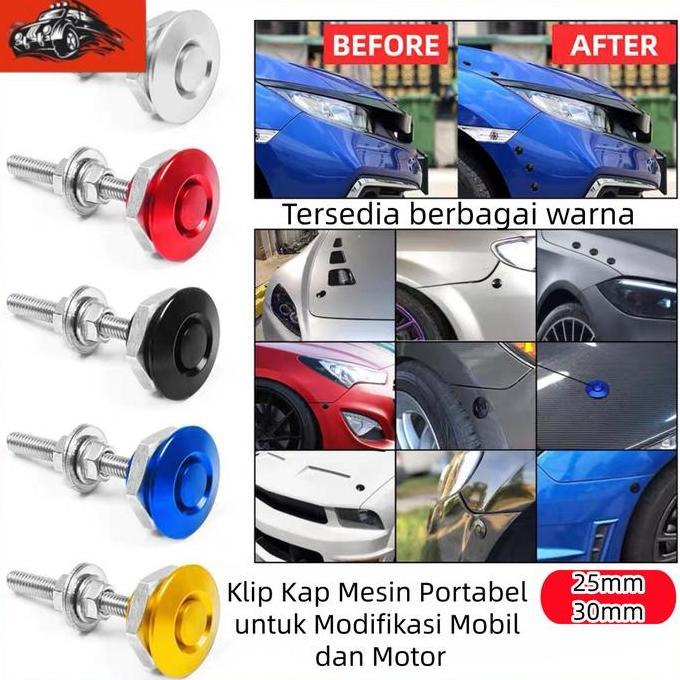 [Gaode] Kunci Kap Mesin Mobil & Motor Universal 25mm 30mm Paduan Aluminium Anti Maling Tipe Kunci Mi