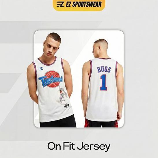 Prasaja209 - [Original] Jersey Basket Bugs Tune Squad Tunesquad Space Jam #1 Putih  - Swingman Bola 