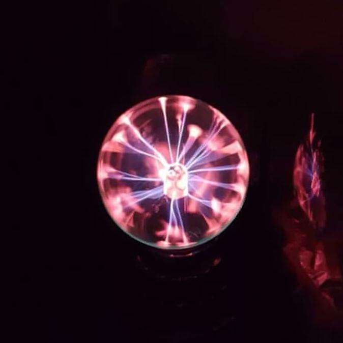 lampu hias bola kristal plasma usb-bola kristal pajangan unik sentuh