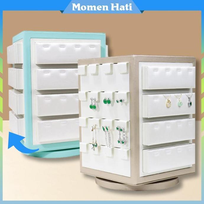 MIOSHINOCHE Rak Display Anting Cincin Putar Display Putar Perhiasan 360 Model Kombinasi