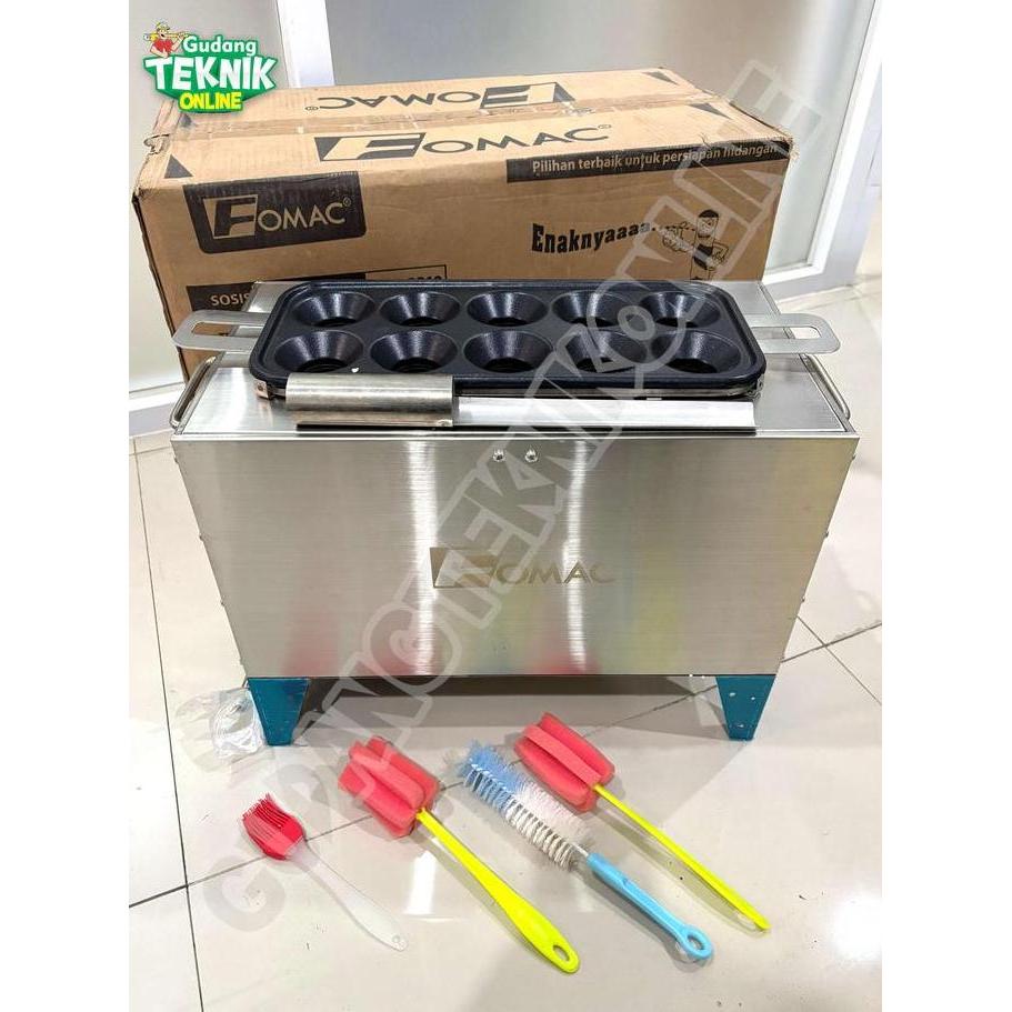KEZHINES Sostel Sosis Telur 10 Lubang FOMAC ERM GQ10 Bakar Gas / Alat Egg Sausage Hot Dog Roll Baker