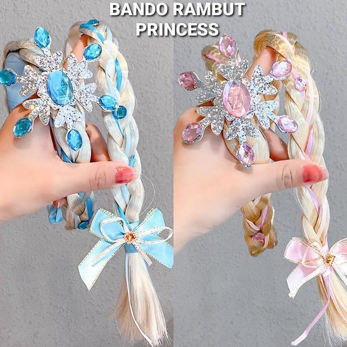BANDO RAMBUT PRINCESS PINK / WIG KEPANG RAMBUT FROZEN ELSA AKSESORIS